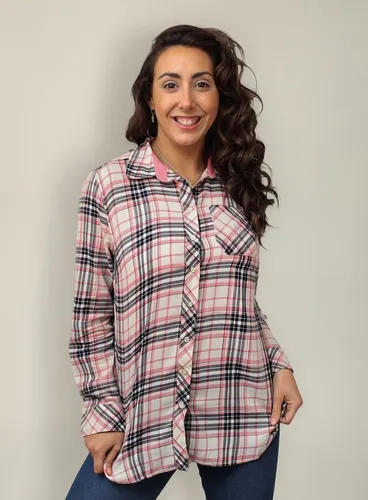 Camisa Mujer Cuadrille Manga Larga Talle Grande Importada