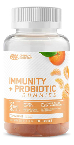 Optimum Nutrition Immunity + Probiotic Mandarina 60 Gomitas Sabor Tangerine