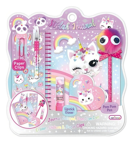 Set De Arte Escolar Infantil Cresko Cuaderno Estilo Fantasia
