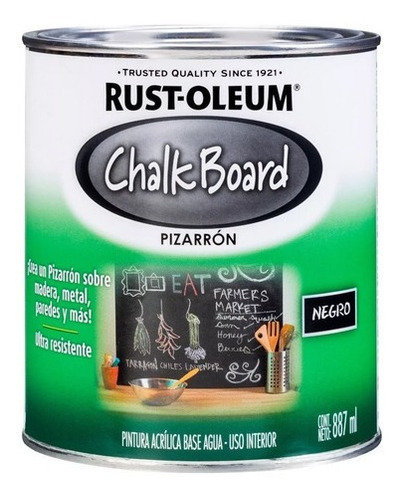 Pintura Pizarrón Negro Chalk Board Rust Oleum 0.88 Lt