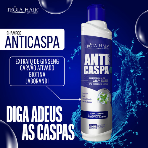 Kit 2 X1 Shampoo Troia Anticaspa Limpeza Diária 2 Em 1 300ml