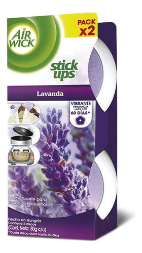 Desodorante Ambiental Stick Ups 2x30grs Lavanda Air Wick