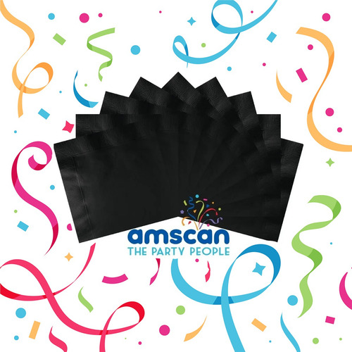 Servilletas De Papel Amscan 1000 Pzas Color Negra Absorbente