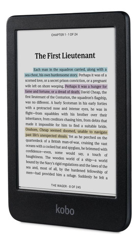 Ereader Kobo Clara Colour 6, Tinta Electrónica Sin Deslumbra