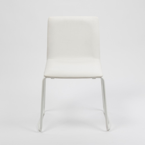 Imagen 6 de 9 de Silla De Comedor Tapizada Diseño Quina Base Blanca Rossi