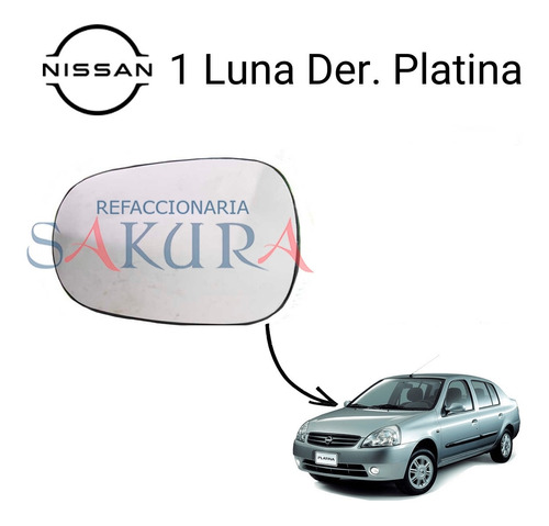 Luna Espejo Lateral Derecha Platina 2002-2011 Original