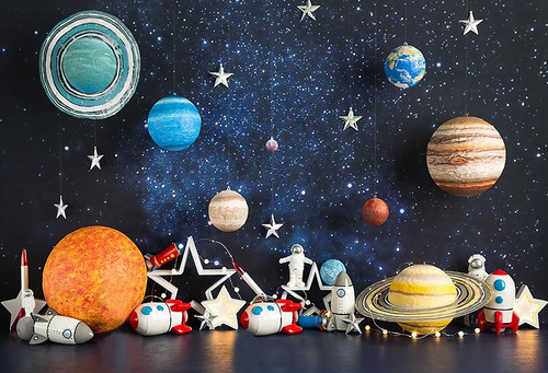 Fondo De Foto De Niños Astronauta Planeta Universo Azul