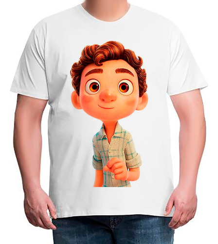 Camiseta Plus Size Bco Filme  Pixar  Luca  Parado