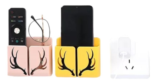 Base Soporte Fija / Cargar Celular Diseño Cuernos Amarillo