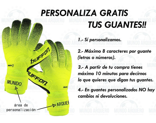 Guante Portero Con Varillas Personalizado Y Envio Gratis