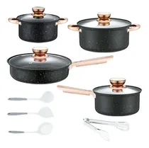 Comprar Batería De Cocina Conjunto De 12 Cazuelas Para Hervir Caldos Domésticas Con Revestimiento Antiadherente