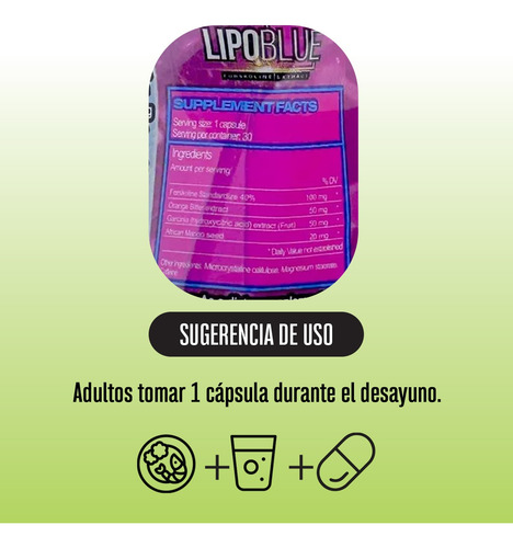 Lipo Blue Clásico - 30 Cáps Sin Sabor