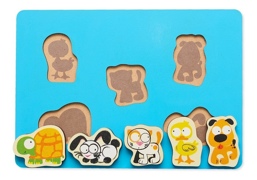 Imagen 2 de 9 de Juego Encastre Madera Mascotas Didácticos Infantil Niños