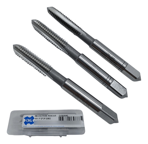Macho Manual Aço Rápido 3pçs M6x1,0 Hss Osg
