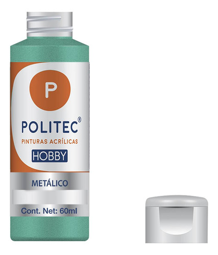 Pintura Acrílica Metálica Línea Hobby Politec Color Verde No 533