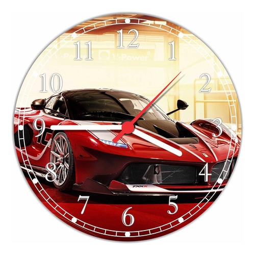 Relógio De Parede Carros Ferrari Vermelha Quartz