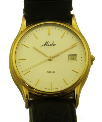 Relógio De Pulso Mido Gold Date Ouro 18k Masculino J22032