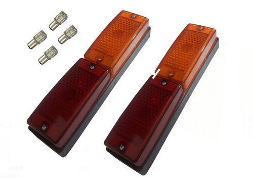 Par De Faros Traseros Bicolor Focos Led P/ Trailer Batan