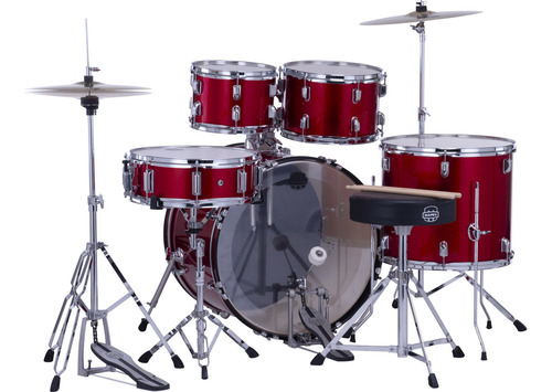 Mapex Comet Bateria 5 Cuerpos Con Fierros Platillos Banqueta Color Rojo