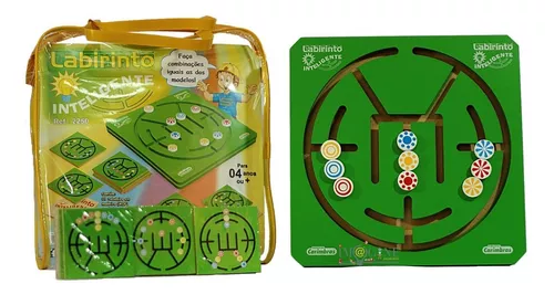 Brinquedos Educativos - Jogo Labirinto Inteligente Madeira