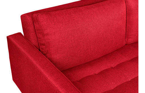 Sofá Cama Salim Makora Beehive De Lino Color Rojo