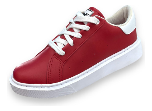 Sneakers Cordones Rojo Rr Mujer 