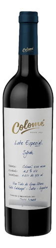 Vino Tinto Colome Lote Especial Syrah 6x750 Ml - Salta