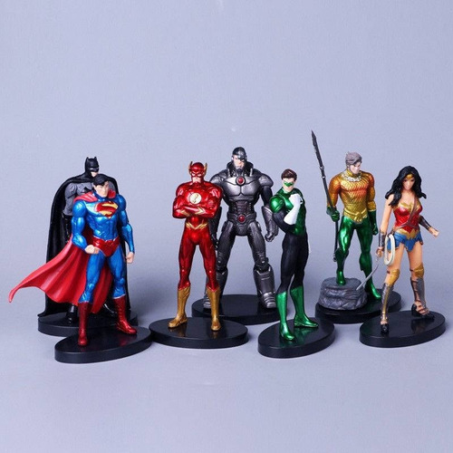 Liga De La Justicia Flash Batman Superman Linterna X 7 Unid