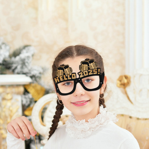 Gafas De Papel Divertido Para Feliz Año Nuevo 2025, 6 Unidad