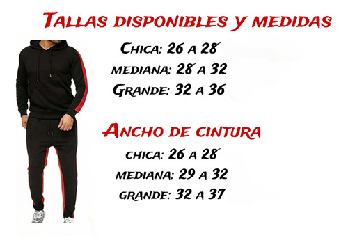 Conjunto Deportivo Hombre Sudadera Y Pants Marca Generica Rojo Poliéster Algodón Grande