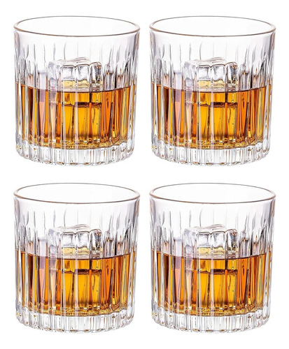 Glaskey Premium Whiskey Glasses Set De 4, Cristal Sin Plomo 