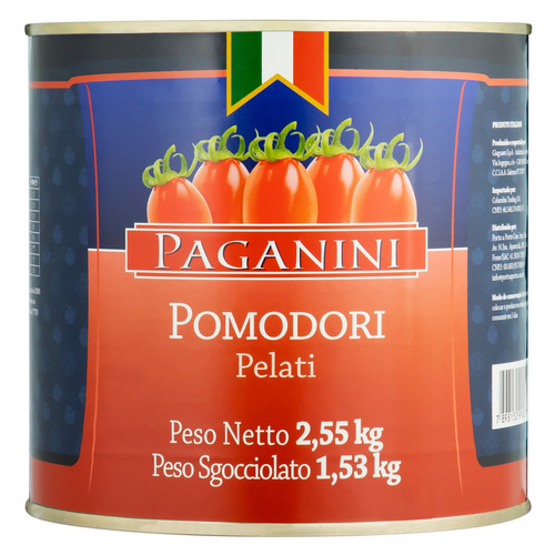 Tomate Pelado Paganini sem glúten em lata 2.55 kg