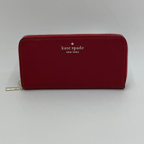 Billetera Kate Spade Leila Large Continental Wallet Con Diseño Saffiano Leather Color Red Curran De Cuero Granulado - 19.5cm X 10.5cm X 2.5cm