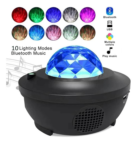 Proyector Bluetooth Luces Led Mp3 Control Parlante Nocturno