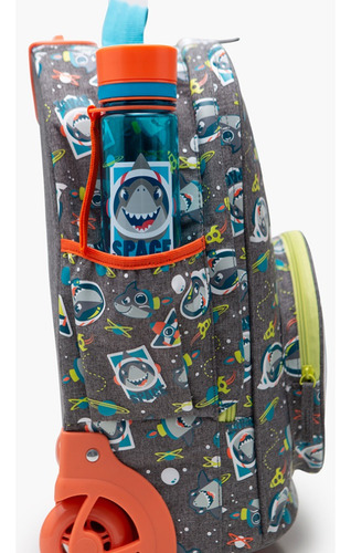 Mochila Com Rodinhas Tubarao Cor Mescla Claro