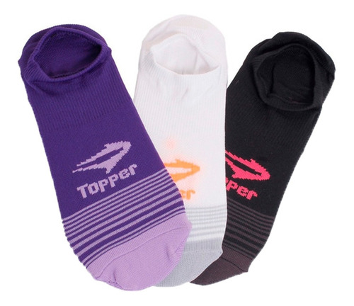 Topper Soquete Lifestyle Mujer X3 Light Wmns Vta-neg-bco Ras