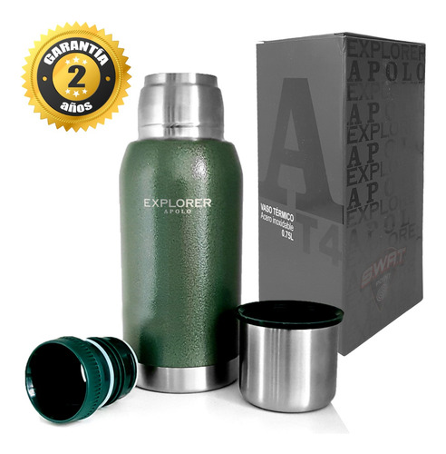 Imagen 5 de 10 de Termo Acero Inoxidable Explorer 750 + Mate 193 Ml + Bombilla