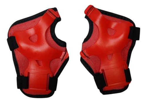 Kit Capacete + Joelheira + Munhequeira E Cotoveleira Cor Vermelho