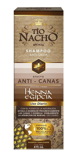 Shampoo Tío Nacho Henna Egipcia Anti Canas Anti Caida Shampo