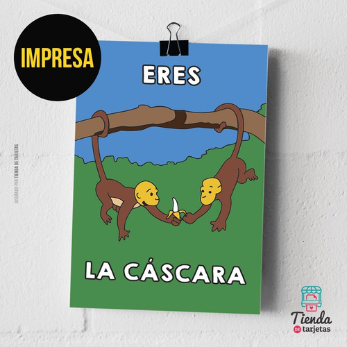Imagen 2 de 6 de Tarjeta Impresa Eres La Cáscara De Mi Banana Simpsons Sobre