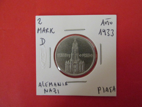 Moneda Alemania 2 Mark De Plata Tercer Reich Año 1934 Escasa