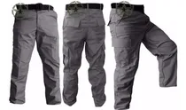 Comprar Pantalón Táctico Militar Comando Bolsas De Cargo Gabardina Gris Casual Trabajo Rudo Uniforme Guardias Seguridad Privada