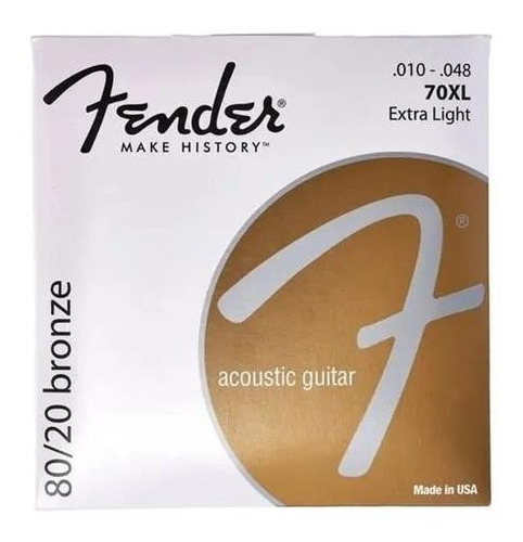 Fender Encordado Para Guitarra Acustica 70xl Bronce 010-048