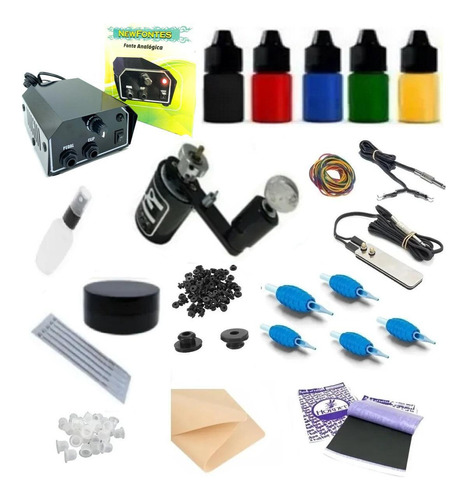 Kit Tatuagem Tattoo Maquina Eclipse Completo Tintas