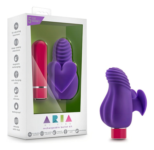 Kit de bala recarregável poderoso Aria Mi Vibe e capa de silicone