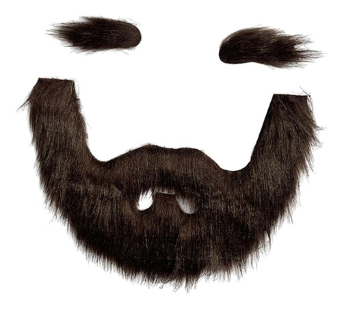 Conjunto De Barba Y Cejas Postizas, Novedad, Disfraz Marrón