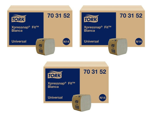 Tork Xpressnap® Fit Blanca Universal 3 Cajas C/18 Paq 240pzs
