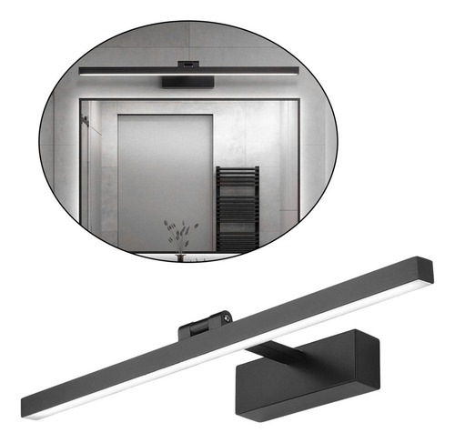 Luz De Espejo Led Baño 9w / Los 40cm 9w Luz Blanca Negra