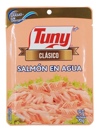Salmón En Agua Tuny Clásico 12 Sobres De 75 G C/u