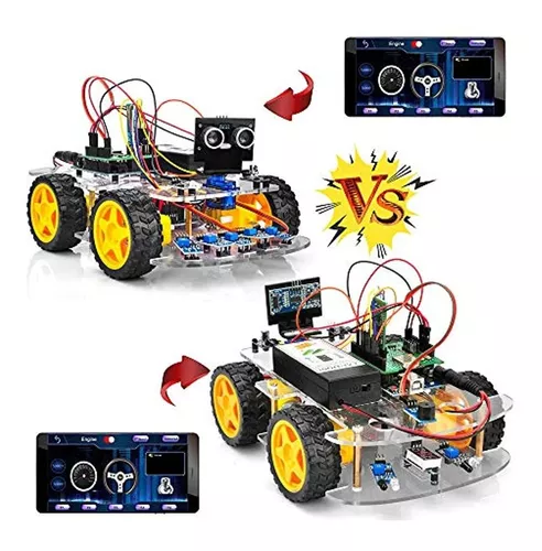 OSOYOO Kit de arranque de coche robot para Arduino | Aplicación de control  remoto STEM robótica motorizada educativa para programación de edificios